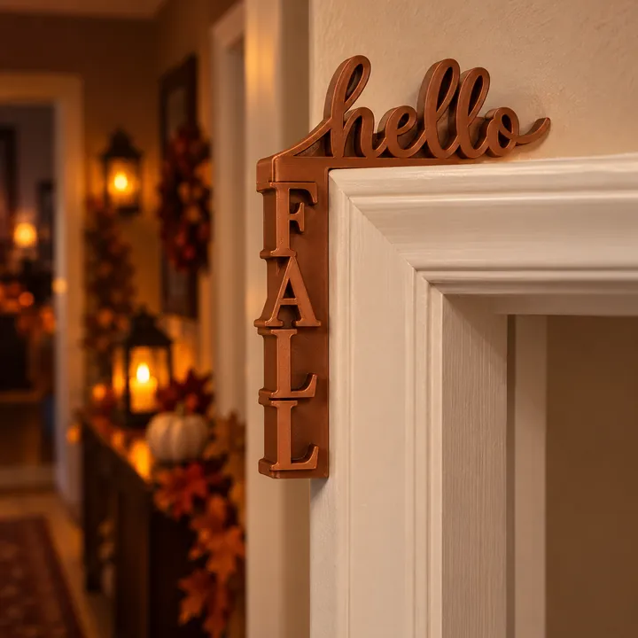 Hello Fall Door-Corner Sign