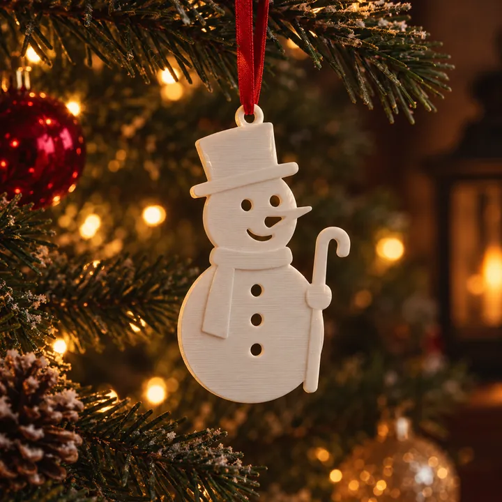 Minimalist Snowman Ornament