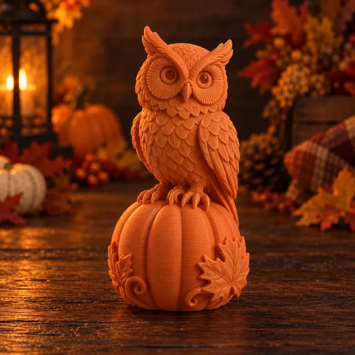 Owl on a Pumpkin