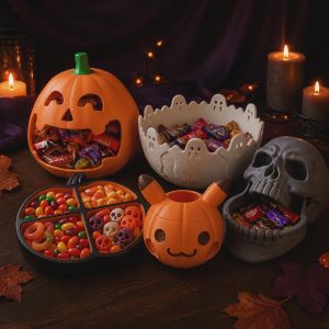 Halloween Wrapped-Candy Bowls & Trays