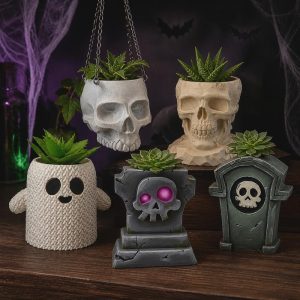 Ghost & Skull Decorative Planters