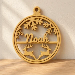 Personalized Reindeer Name Ornament — design preview