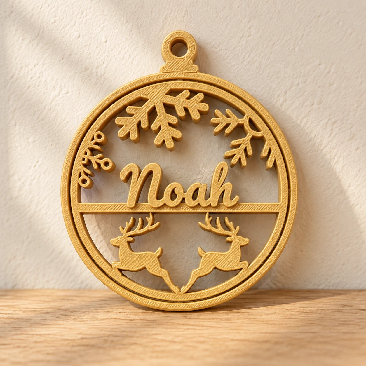 Personalized Reindeer Name Ornament — design preview