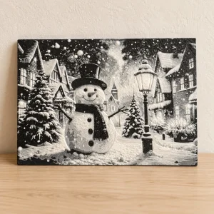 Snowman Village Art Panel — design preview